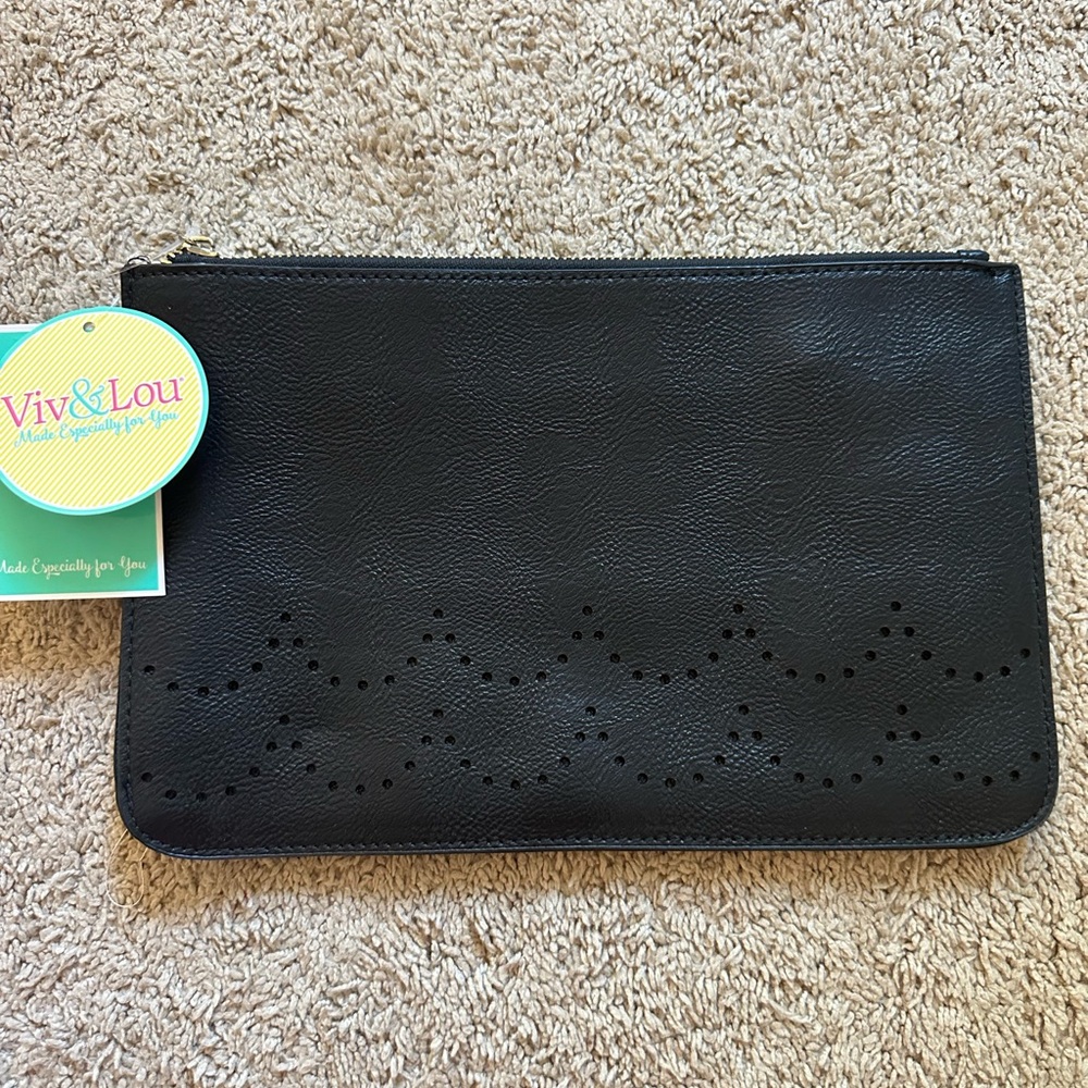 Black Vegan leather wristlet-BRAND NEW